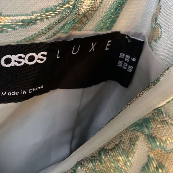 ASOS Luxe Jacquard Mini Dress Size 6 - Picture 14 of 16